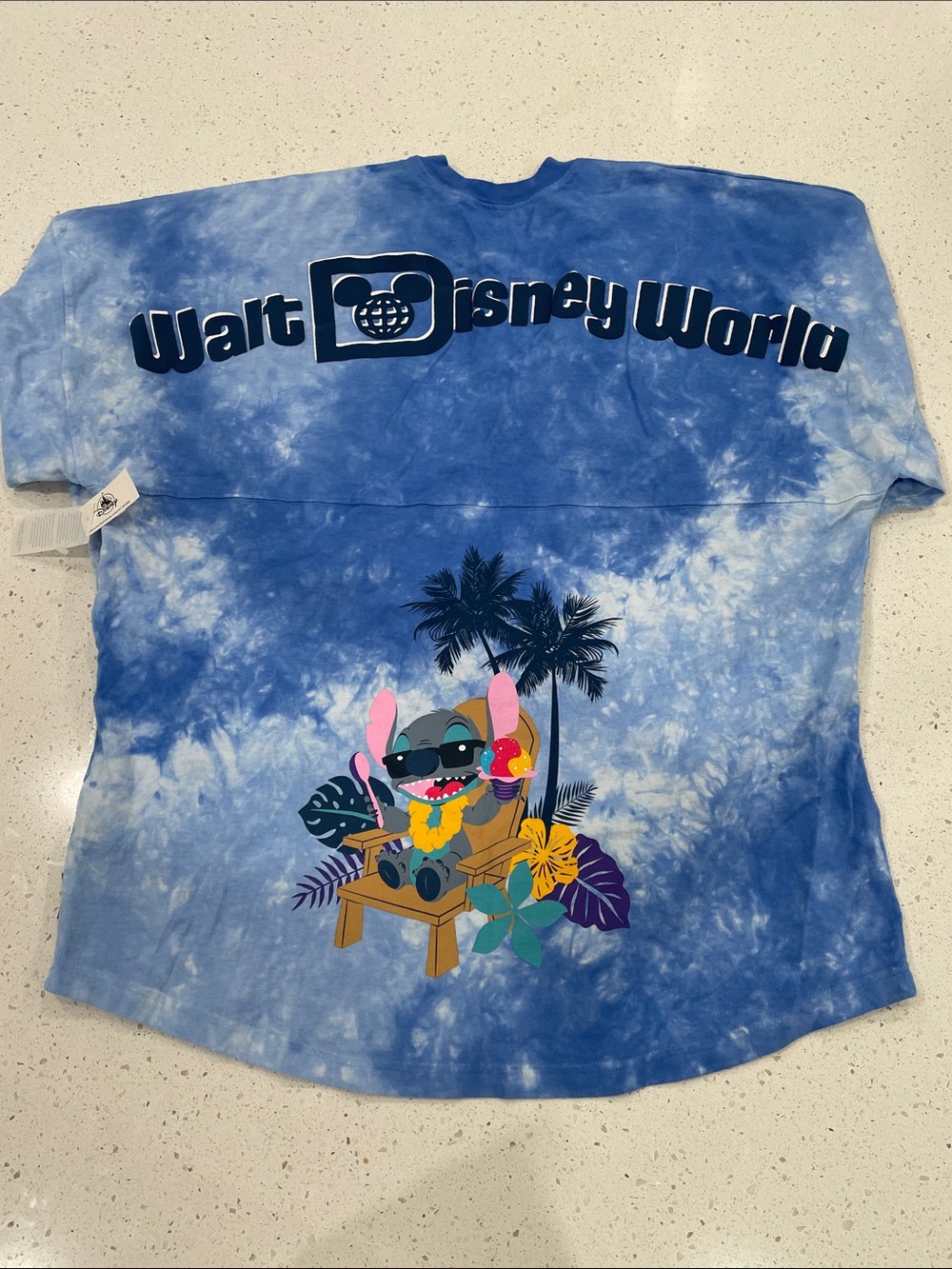 Disney Blue Tie-Dye Stitch Tropical Jersey